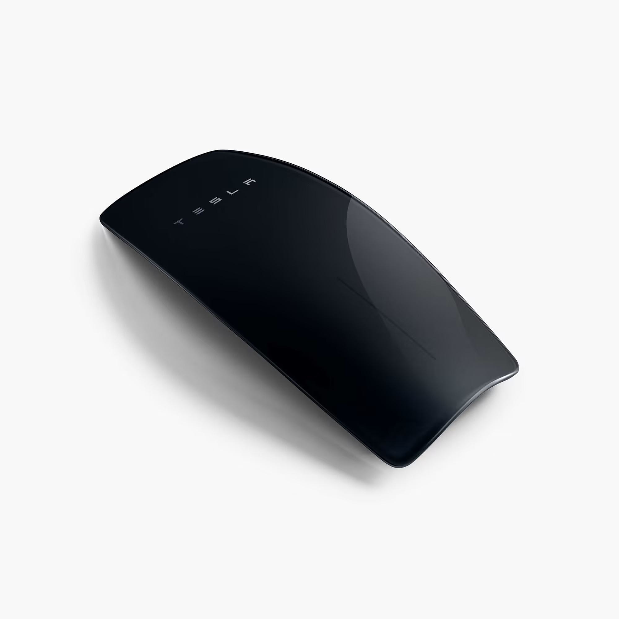 Rendered Tesla Wall Connector Black Faceplate with shadow on a clean white background
