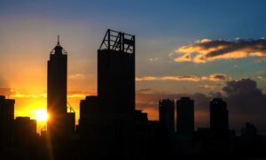 Sunrise over Perth City for Solar Rebate Perth WA