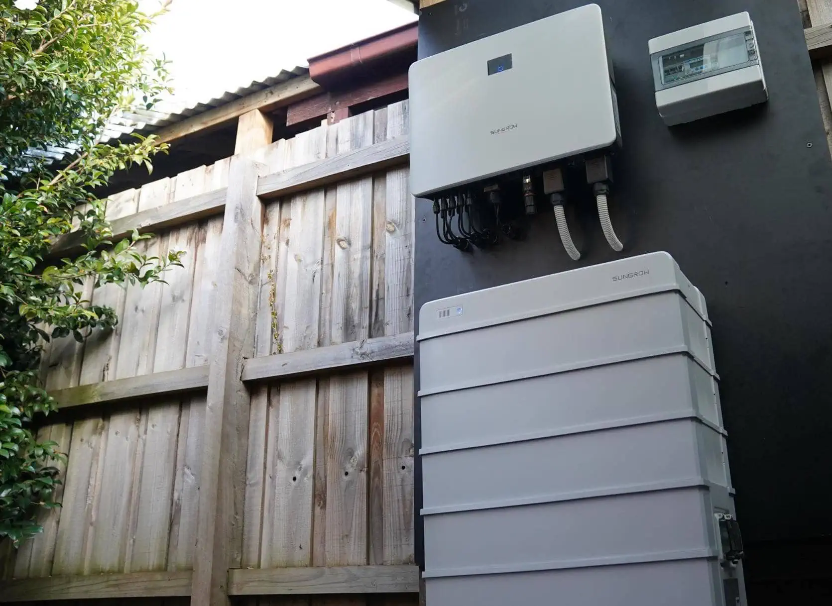 Sungrow inverter with Sungrow SBR HV battery stack installed