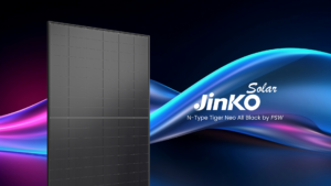 Black solar panel with colorful background