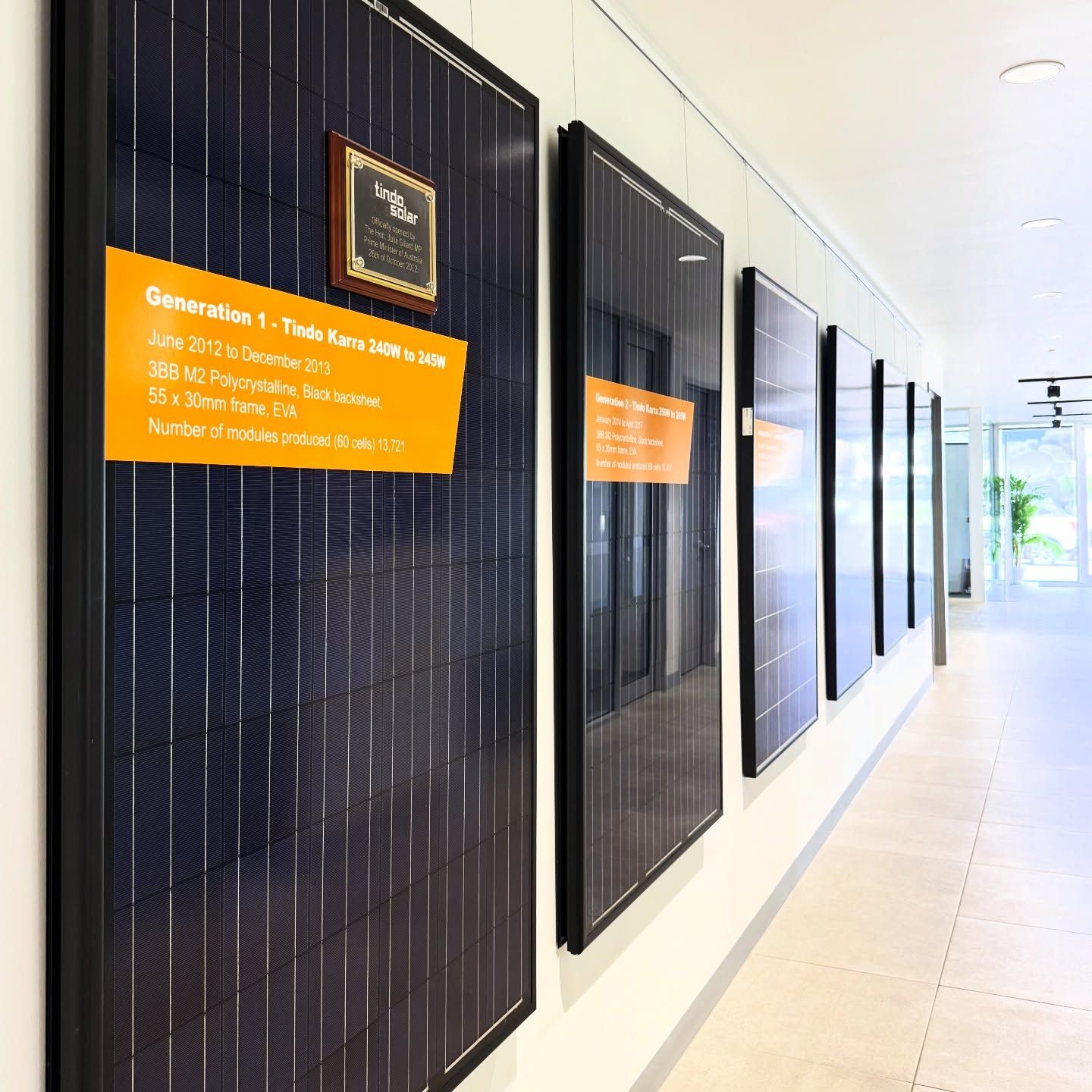 Tindo Solar Module History Wall